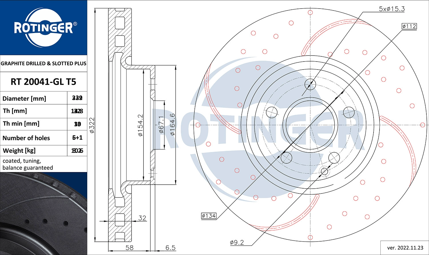 Disque de frein ROTINGER RT 20720-GL T5