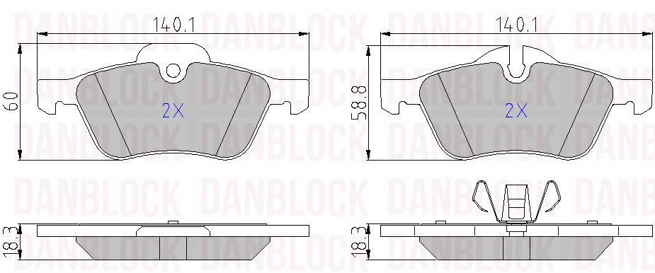 Kit de plaquettes de frein, frein à disque DANBLOCK DB 510455