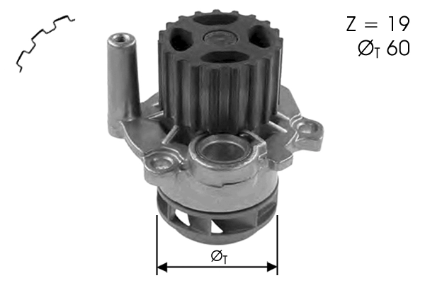 Pompe à eau, refroidissement du moteur TECDRIVE TPAE0184