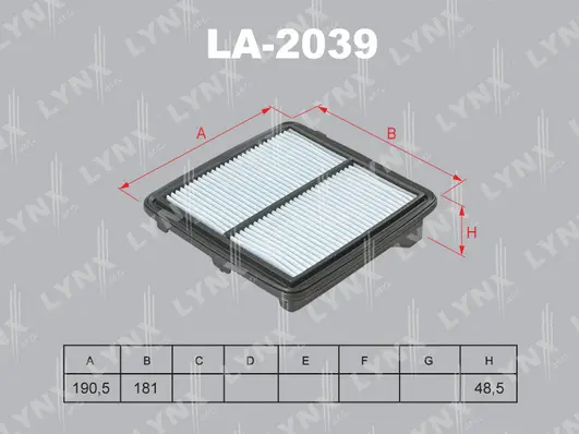 Filtre à air LYNXAUTO LA-2039