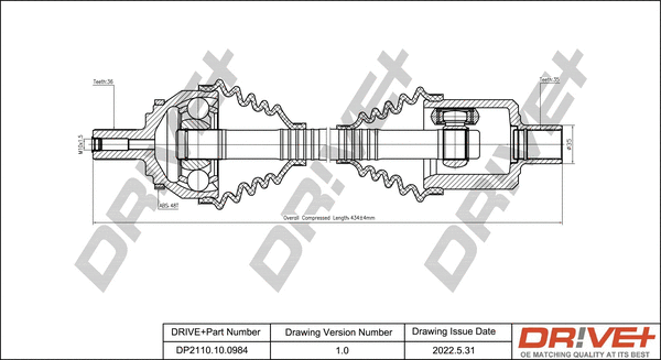 Arbre de transmission Dr!ve+ DP2110.10.0984