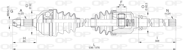 Arbre de transmission OPEN PARTS DRS6292.00