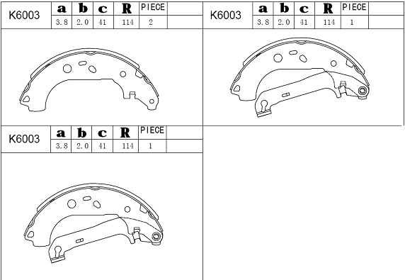Jeu de mâchoires de frein ASIMCO K6003