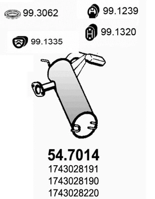 Silencieux arrière ASSO 54.7014