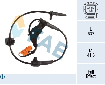 Capteur, vitesse de roue FAE 78231