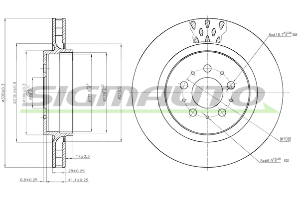 Disque de frein SIGMAUTO DBB683V