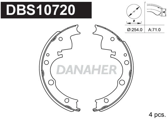 Jeu de mâchoires de frein DANAHER DBS10720