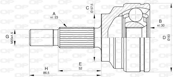 Jeu de joints, arbre de transmission OPEN PARTS CVJ5808.10