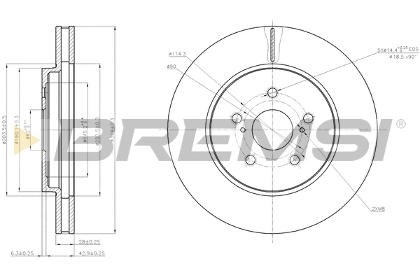 Disque de frein BREMSI CD7544V