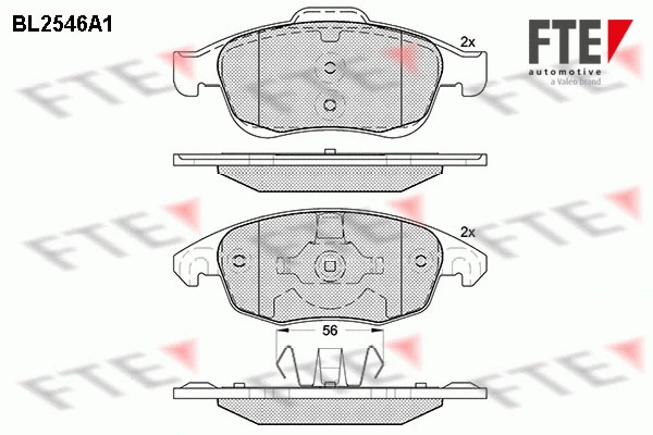 Kit de plaquettes de frein, frein à disque FTE 9010797