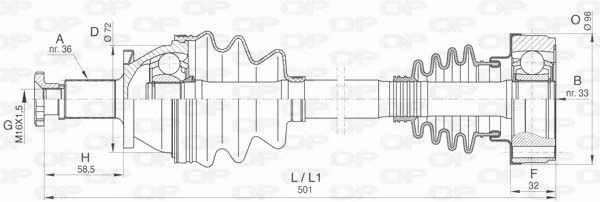 Arbre de transmission OPEN PARTS DRS6421.00