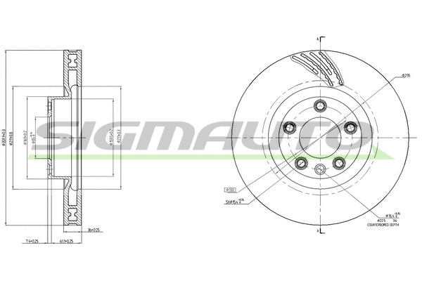 Disque de frein SIGMAUTO DBC019VRD