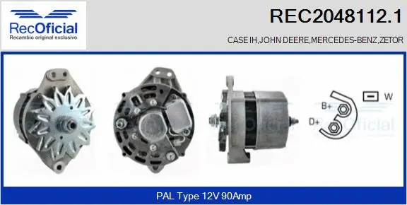 Alternateur RECOFICIAL REC2048112.1