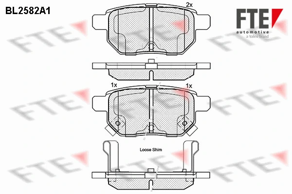 Kit de plaquettes de frein, frein à disque FTE 9010832