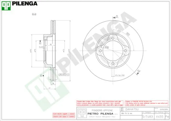 Disque de frein PILENGA V455