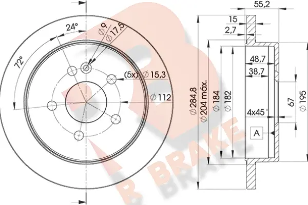 Disque de frein R BRAKE 78RBD24230
