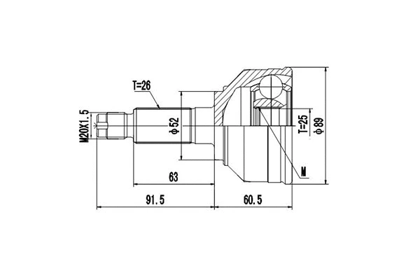 Jeu de joints, arbre de transmission DYNAMATRIX DCV834001