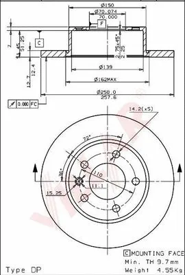 Disque de frein VILLAR 628.1051