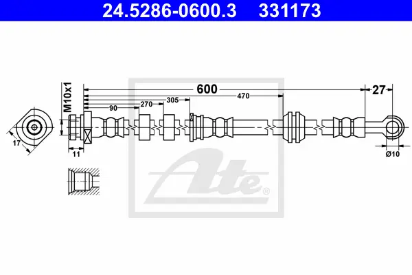 Flexible de frein ATE-APAC 24.5286-0600.3