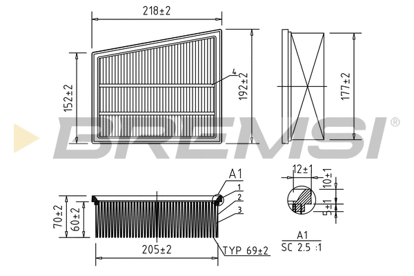 Filtre à air BREMSI FA0586