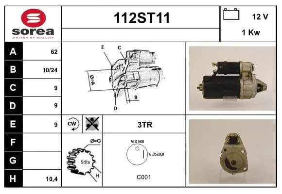 Démarreur STARTCAR 112ST11