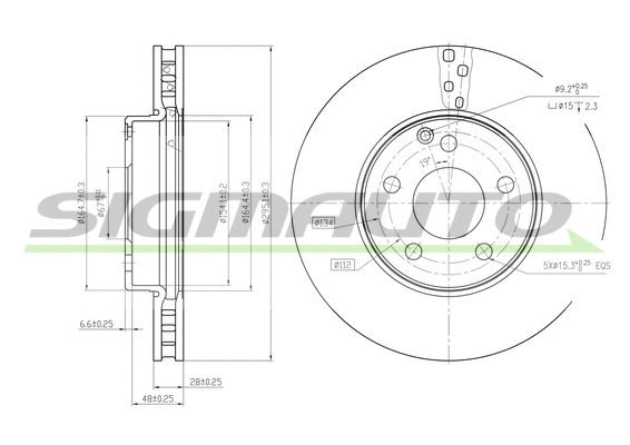 Disque de frein SIGMAUTO DBB252V