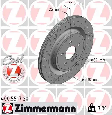 Disque de frein ZIMMERMANN 400.5517.20