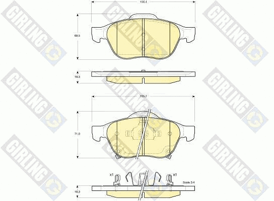 Kit de plaquettes de frein, frein à disque GIRLING 6133352