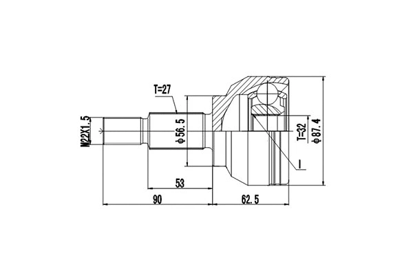 Jeu de joints, arbre de transmission DYNAMATRIX DCV850079