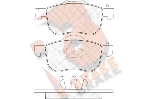 Kit de plaquettes de frein, frein à disque R BRAKE RB1297