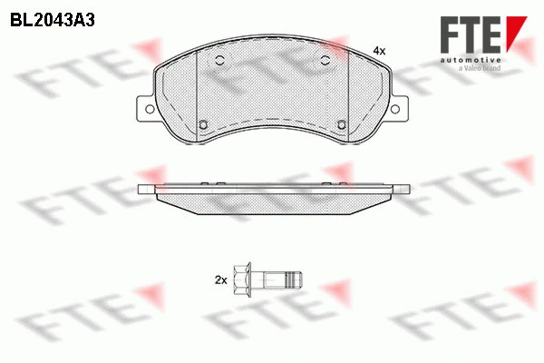 Kit de plaquettes de frein, frein à disque FTE 9010628