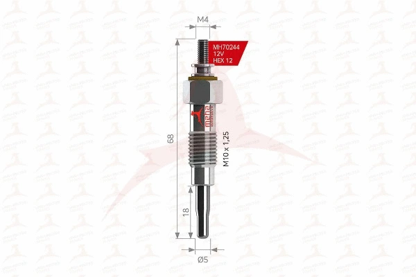 Bougie de préchauffage MEHA AUTOMOTIVE MH70244