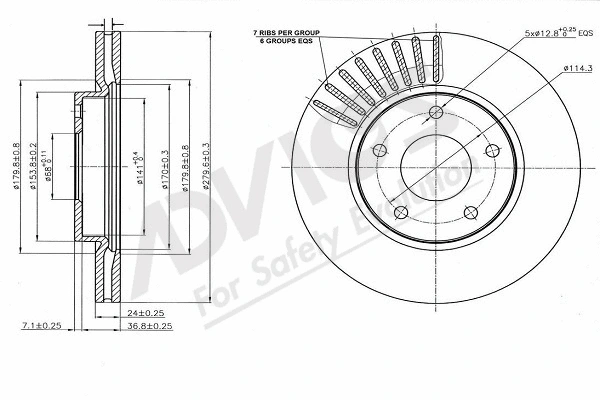 Disque de frein ADVICS-SEA B6F163
