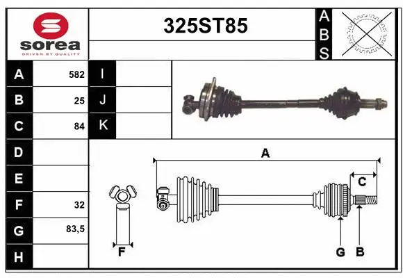 Arbre de transmission STARTCAR 325ST85