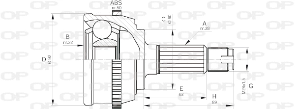 Jeu de joints, arbre de transmission OPEN PARTS CVJ5278.10