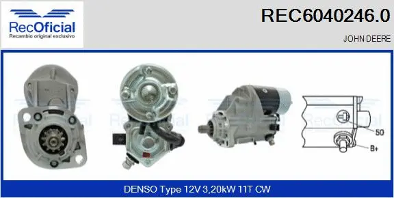 Démarreur RECOFICIAL REC6040246.0