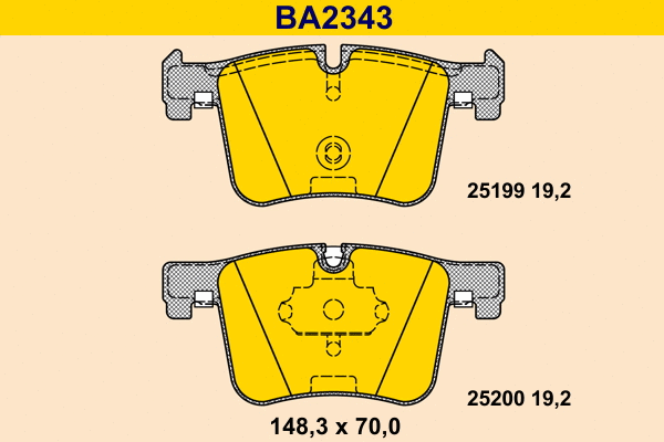 Kit de plaquettes de frein, frein à disque BARUM BA2343