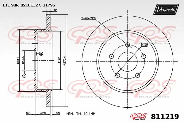 Disque de frein MAXTECH 811219