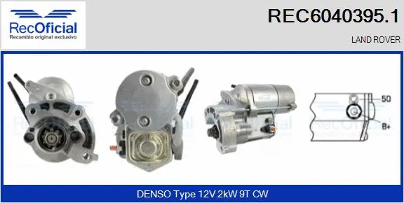 Démarreur RECOFICIAL REC6040395.1