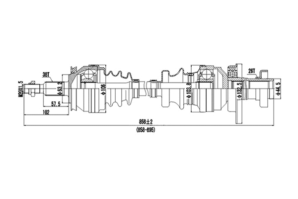Arbre de transmission DYNAMATRIX DDS203246