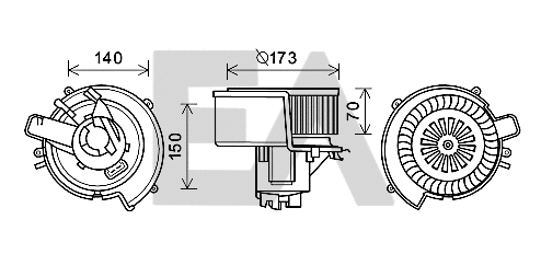Moteur électrique, pulseur d'air habitacle EACLIMA 42A54017