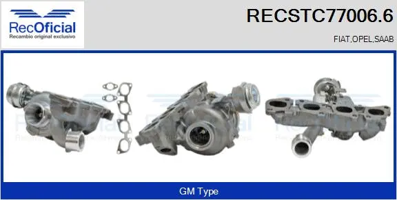 Turbocompresseur, suralimentation RECOFICIAL RECSTC77006.6