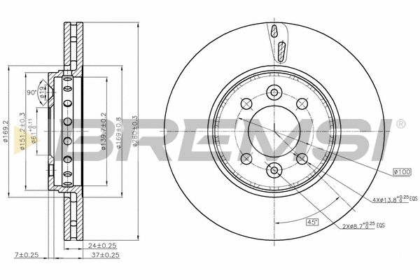 Disque de frein BREMSI CD8350V