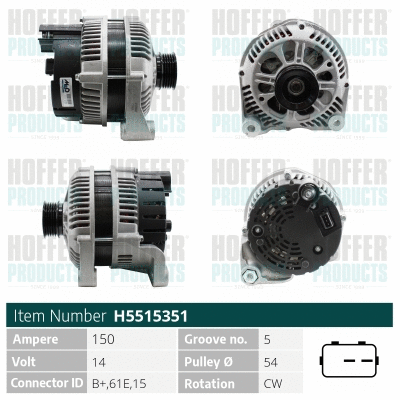 Alternateur HOFFER H5515351