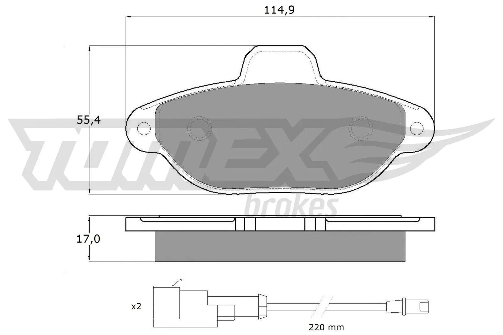 Kit de plaquettes de frein, frein à disque TOMEX Brakes TX 10-72