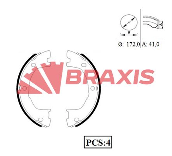 Jeu de mâchoires de frein, frein de stationnement BRAXIS AC0076