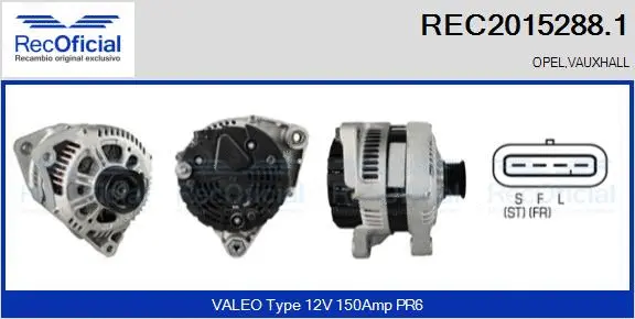 Alternateur RECOFICIAL REC2015288.1