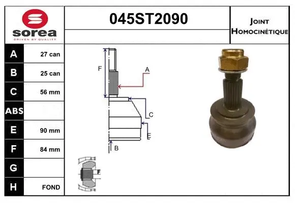 Jeu de joints, arbre de transmission STARTCAR 045ST2090