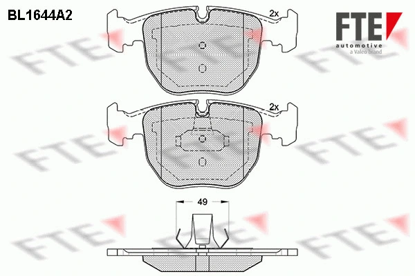 Kit de plaquettes de frein, frein à disque FTE 9010265