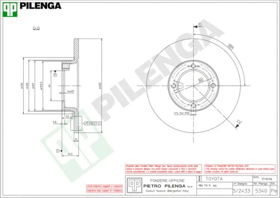 Disque de frein PILENGA 5340